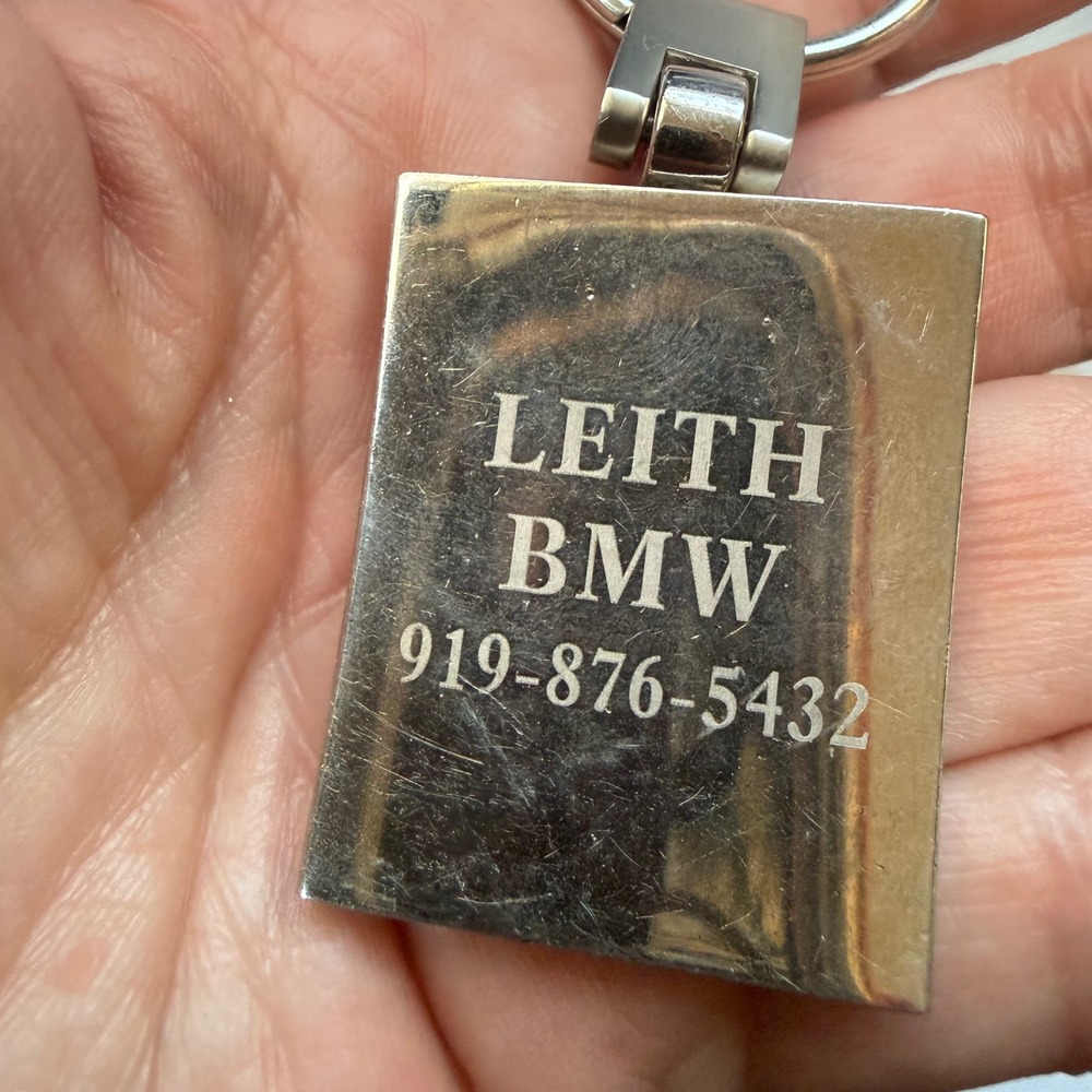 Vintage BMW Advertising Keychain Silver Tone Metal Fob Pendant 919 Area Leith - Picture 4 of 5